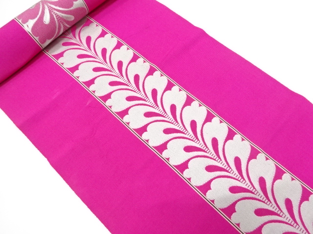 JAPANESE KIMONO / ANTIQUE BOLT FOR HASSUN OBI / SILK / CHIKUZEN HAKATA / WOVEN DOKKOFUJI PATTERN